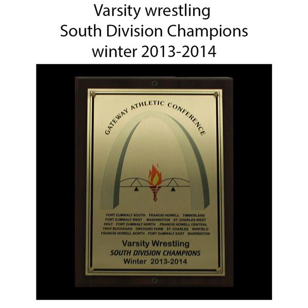 2013-2014 Varsity Wrestling south division champions winter 